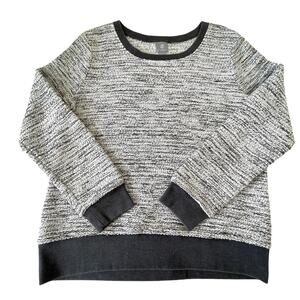 Gap Fit Metallic Silver Thread Pullover Sweatshirt Loose Knit Gray Women’s M